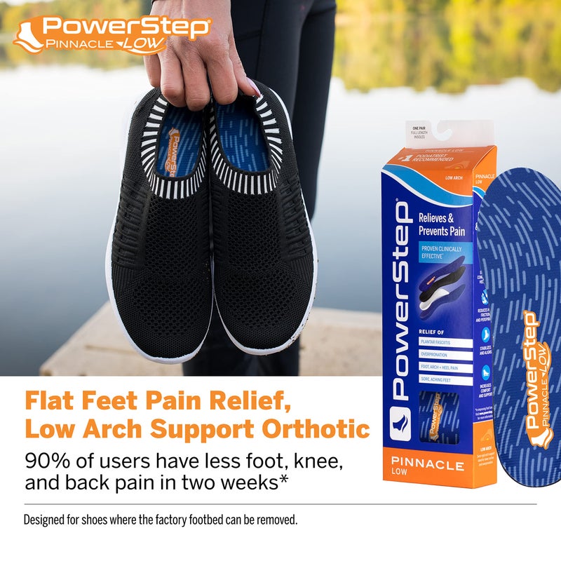 PowerStep Pinnacle Low Insoles, Supports Flat Feet, Plantar Fasciitis Relief, Overpronation, Arch Support, Heel Pain, All Day Comfort, Made in The USA (Men's 8-8.5 / Women's 10-10.5 - Image 2